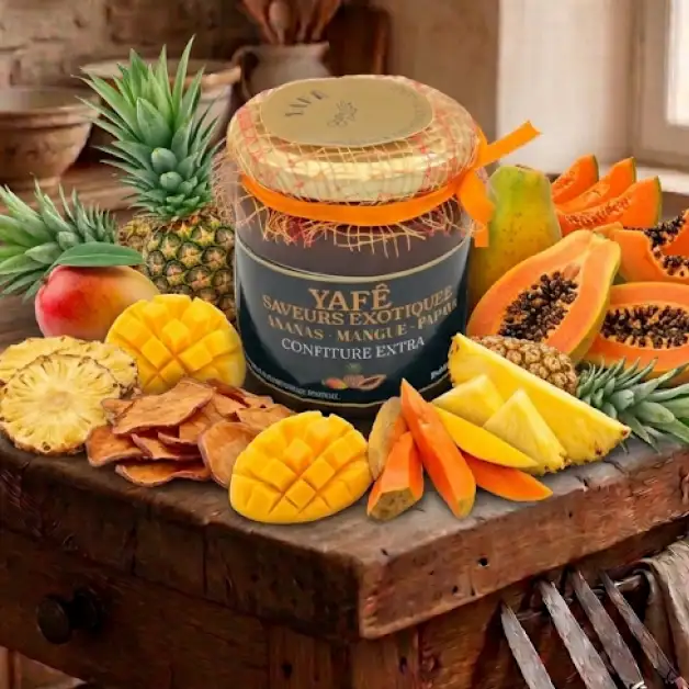 Confiture Extra Saveurs Exotiques (Ananas, Mangue, Papaye)
