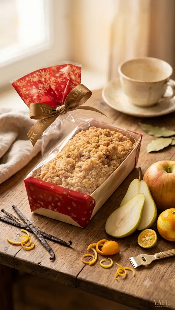 Le Moelleux Pomme, Poire & Vanille Crumble craquant aux zestes de Citron & d'Orange